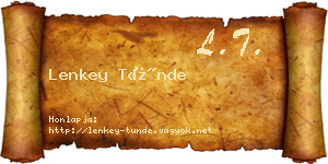 Lenkey Tünde névjegykártya
